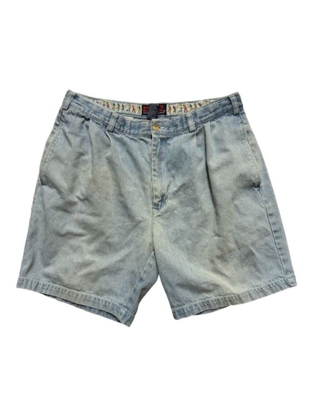 Vintage Pivot Rules Golf Embroidered Waistband Denim Shorts Light Wash Men’s 30